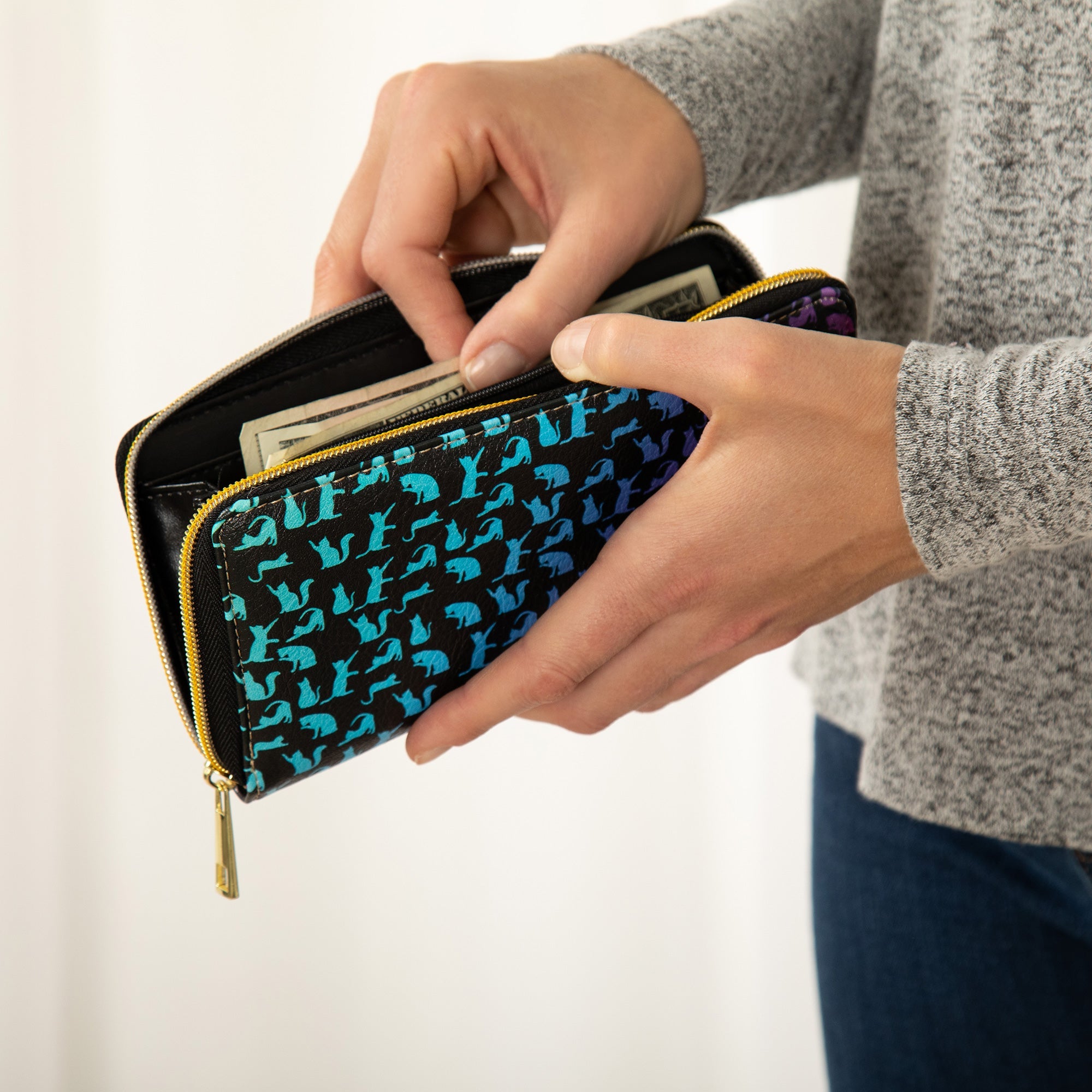 Rainbow Pets Zip Around Wallet - Aaria Tees Aaria Tees