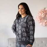 All Over Chalk Paw Sweatshirt - Aaria Tees Aaria Tees