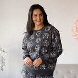 All Over Chalk Paw Sweatshirt - Aaria Tees Aaria Tees