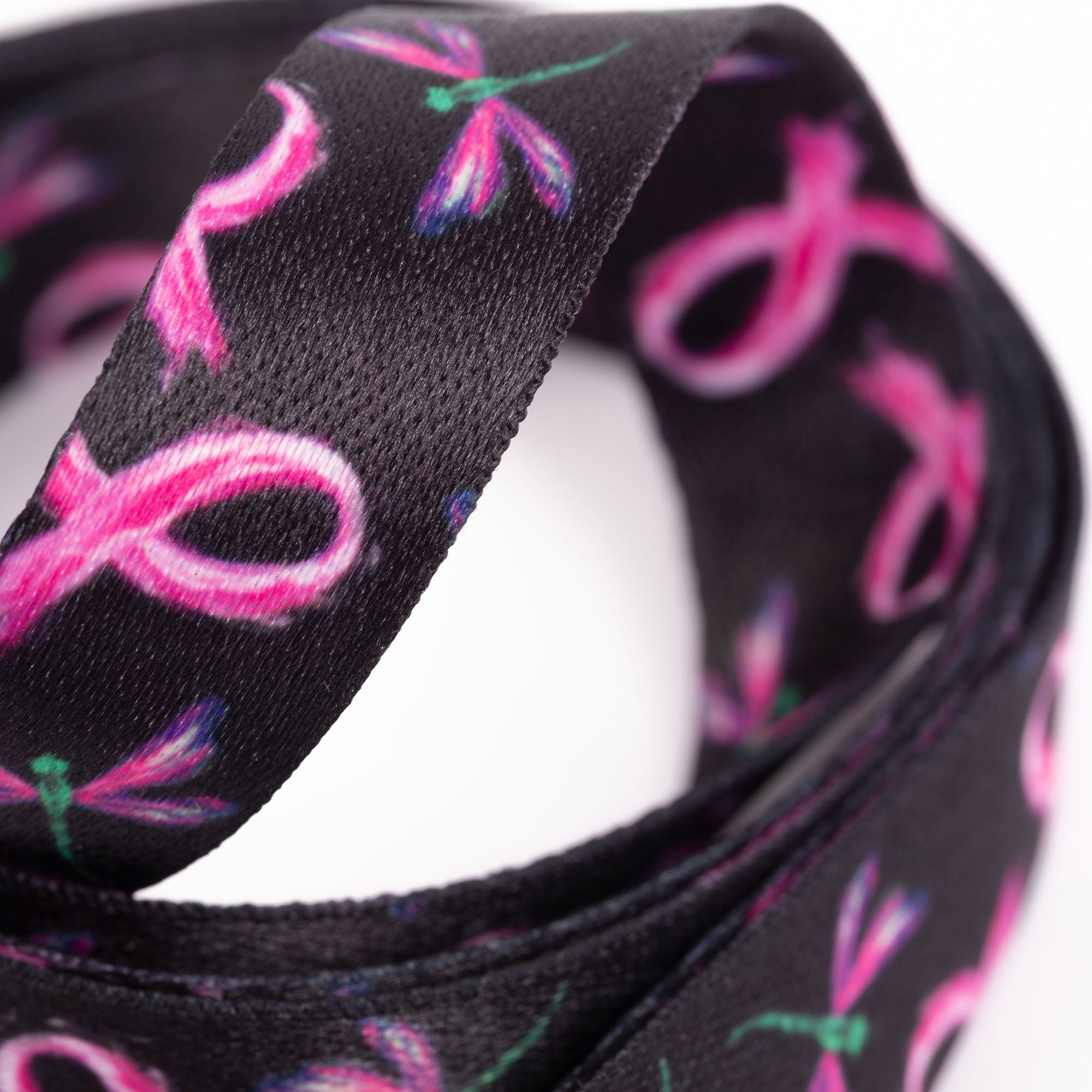 Pink Ribbons & Dragonflies Multi Use Lanyard - Aaria Tees Aaria Tees