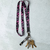 Pink Ribbons & Dragonflies Multi Use Lanyard - Aaria Tees Aaria Tees
