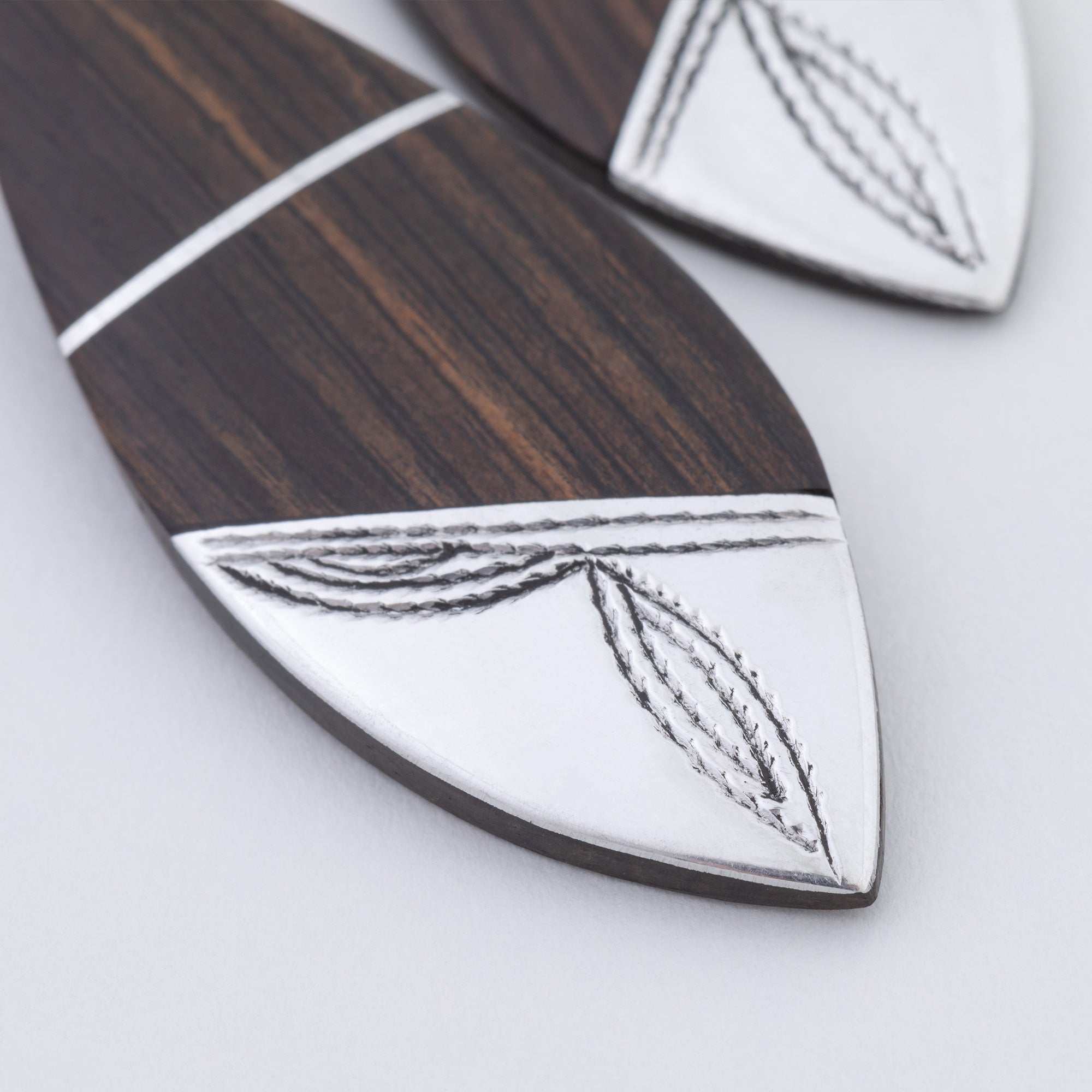 Tuareg Silver and Ebony Drop Earrings - Aaria Tees Aaria Tees