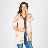 Pop of Paw Long Cardigan - Aaria Tees Aaria Tees