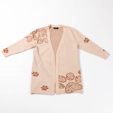 Pop of Paw Long Cardigan - Aaria Tees Aaria Tees