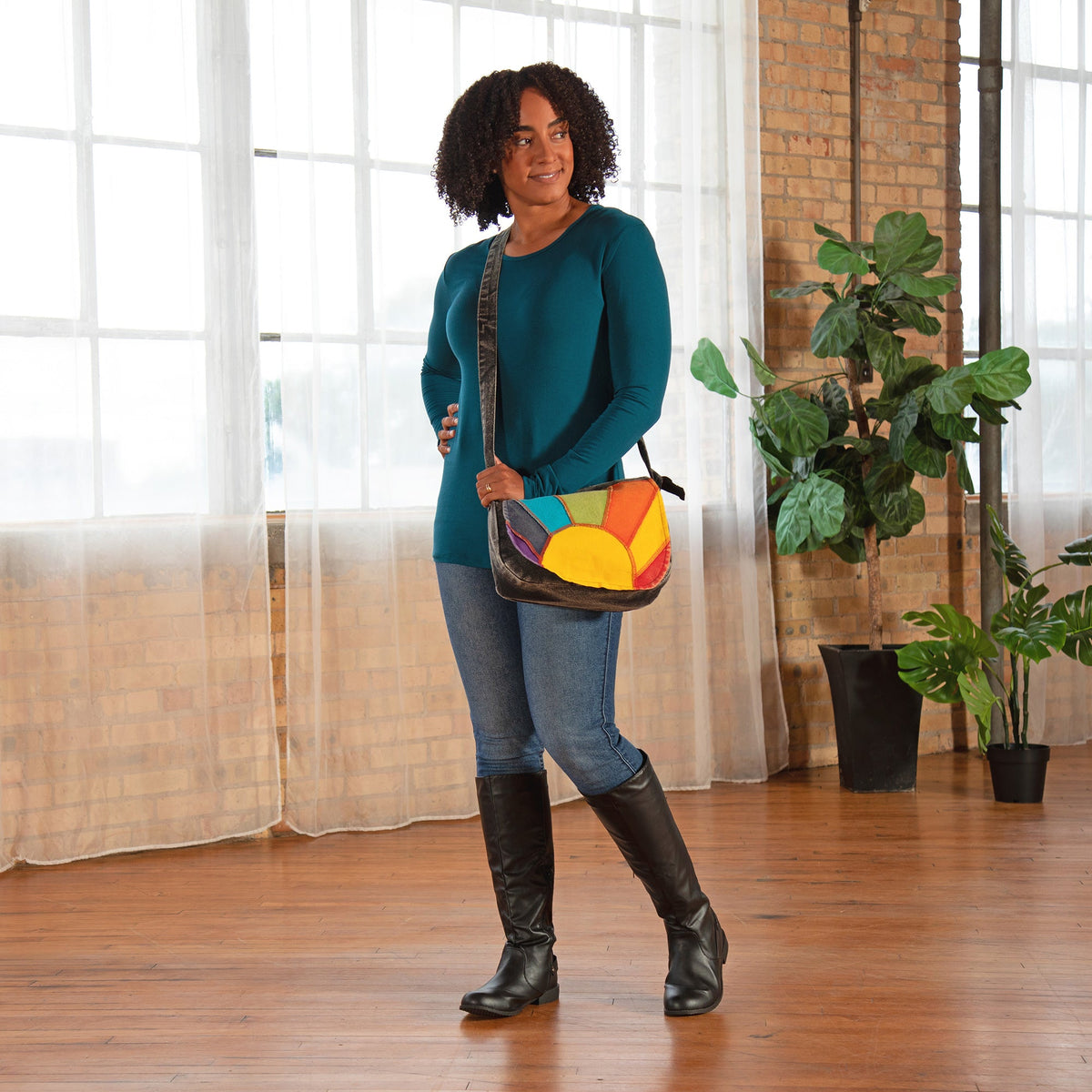 Rising Sun Stone Washed Messenger Bag - Aaria Tees
