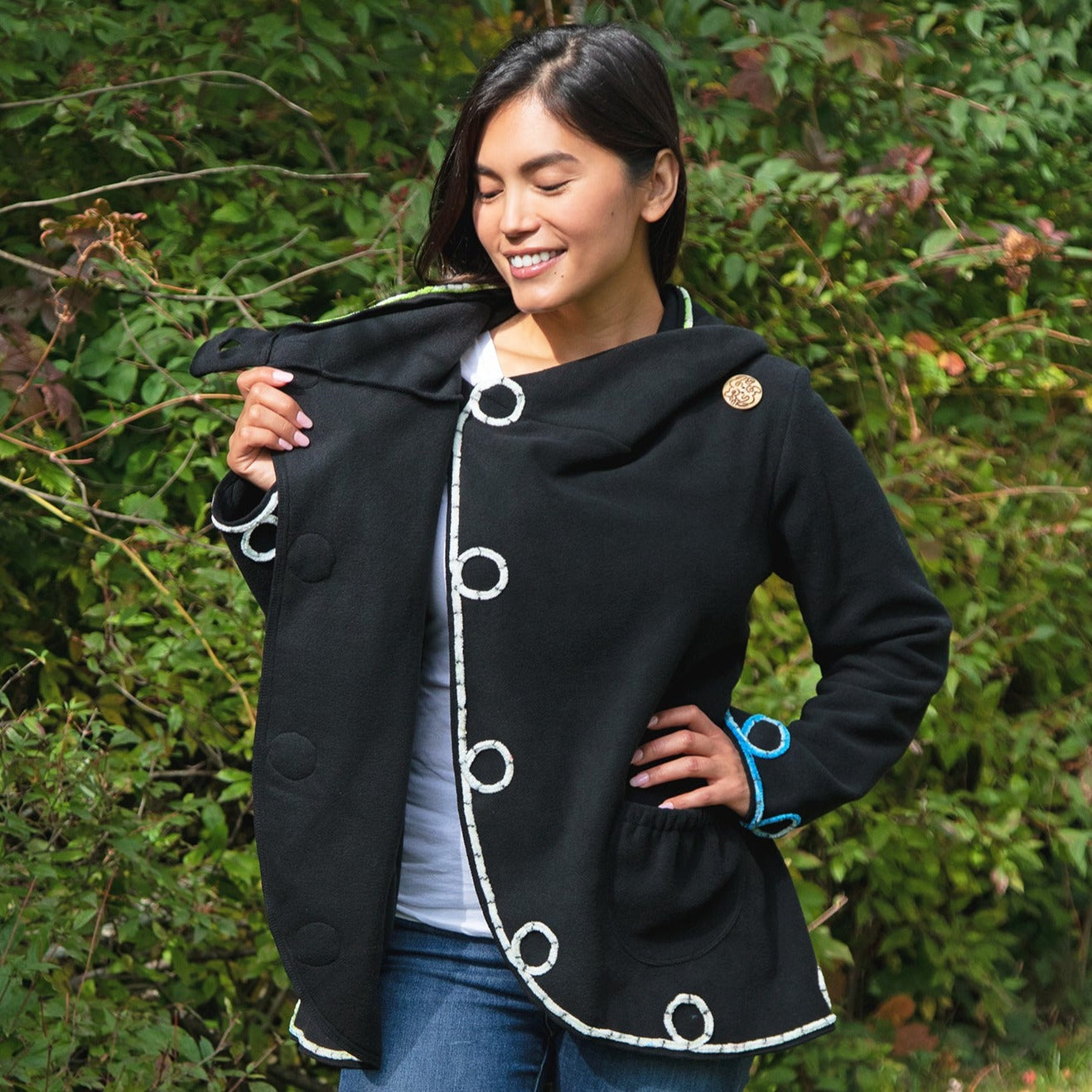 Twists and Turns Fleece Wrap Jacket - Aaria Tees Aaria Tees