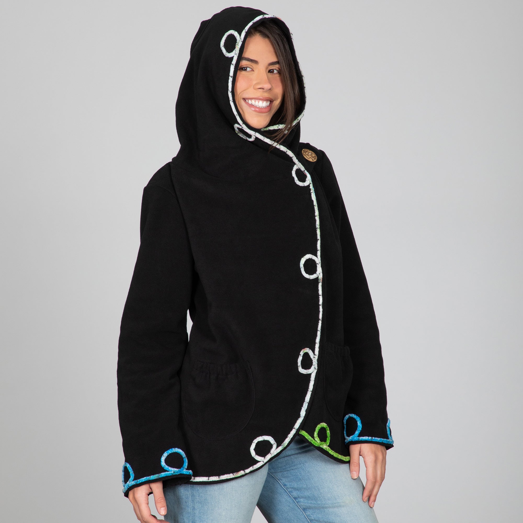 Twists and Turns Fleece Wrap Jacket - Aaria Tees Aaria Tees