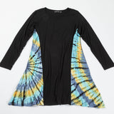 Long Sleeve Tie-Dye Side Panel Dress - Aaria Tees Aaria Tees