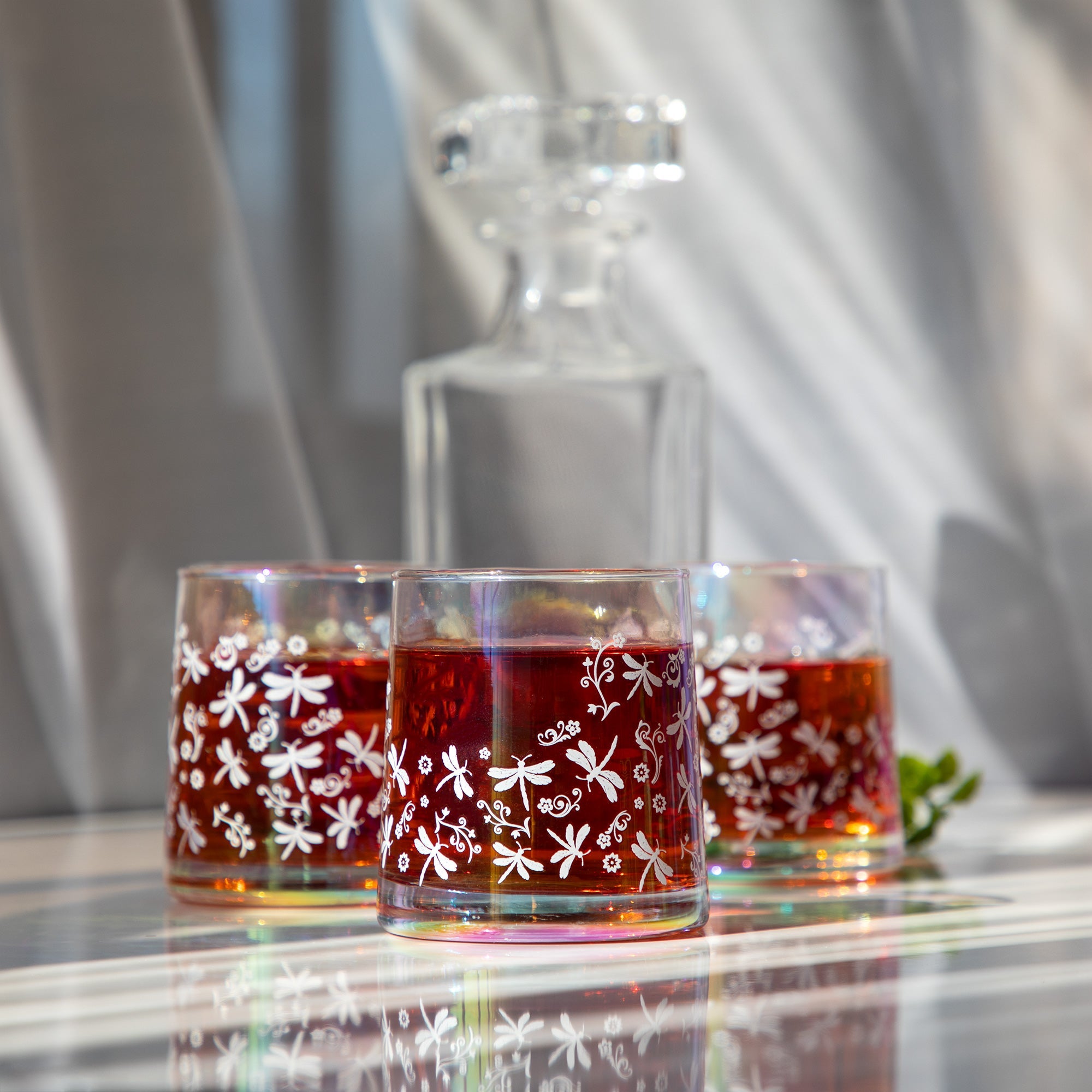 Pearl Iridescent Glass - Set of 4 - Aaria Tees Aaria Tees