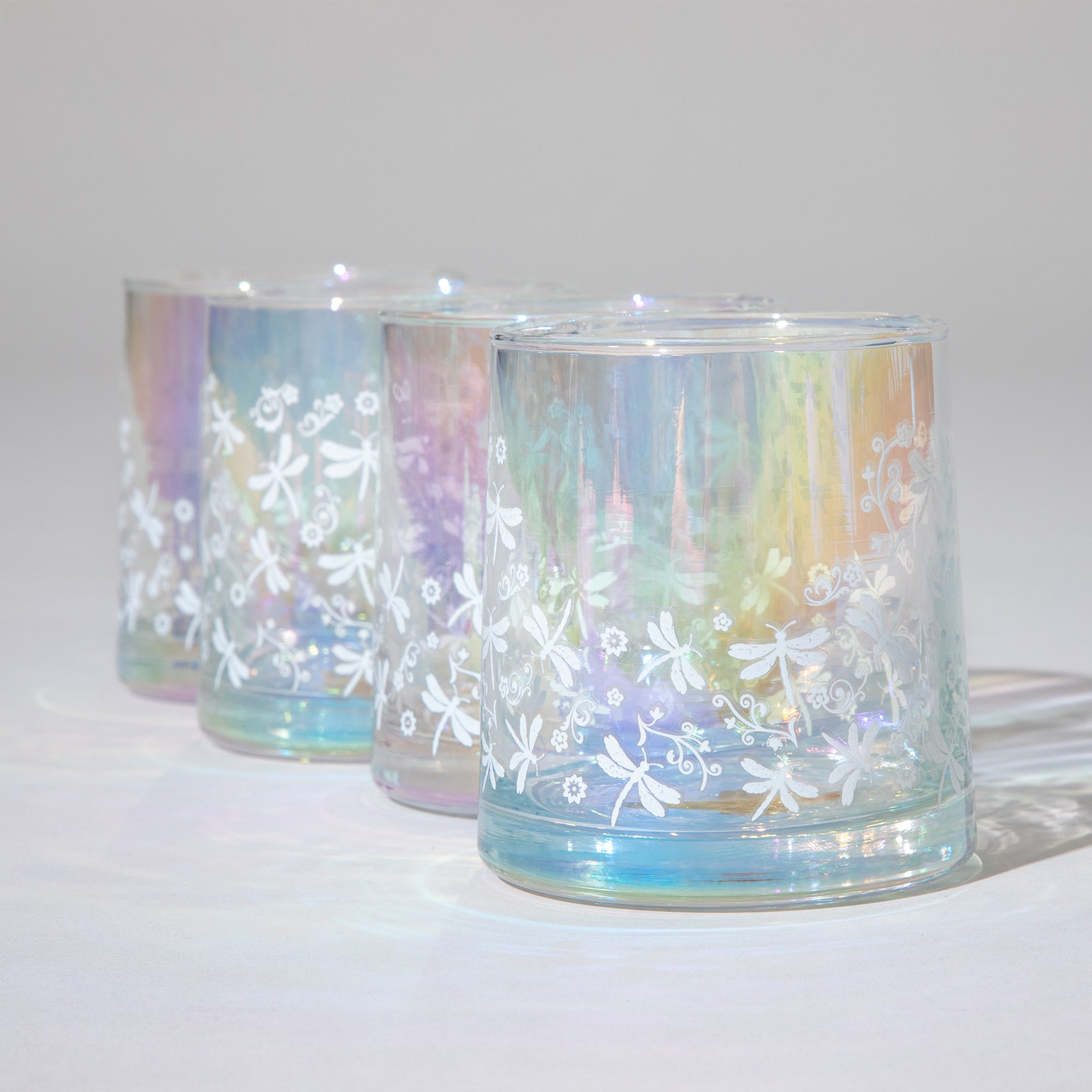 Pearl Iridescent Glass - Set of 4 - Aaria Tees Aaria Tees