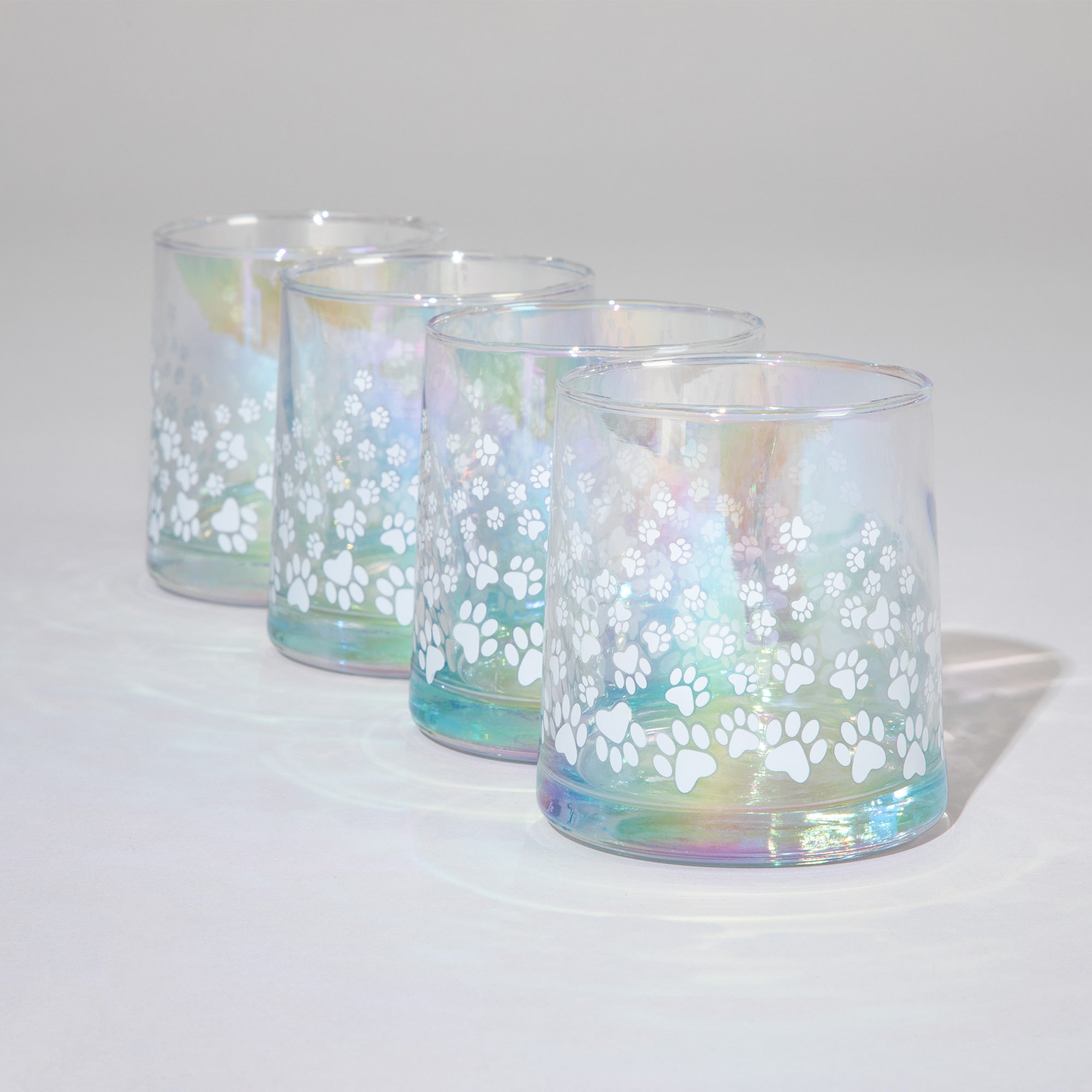 Pearl Iridescent Glass - Set of 4 - Aaria Tees Aaria Tees