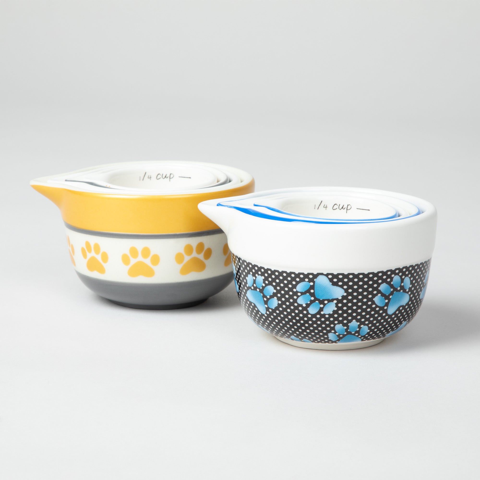 Paw Prints Ceramic Measuring Cup Set - Aaria Tees Aaria Tees