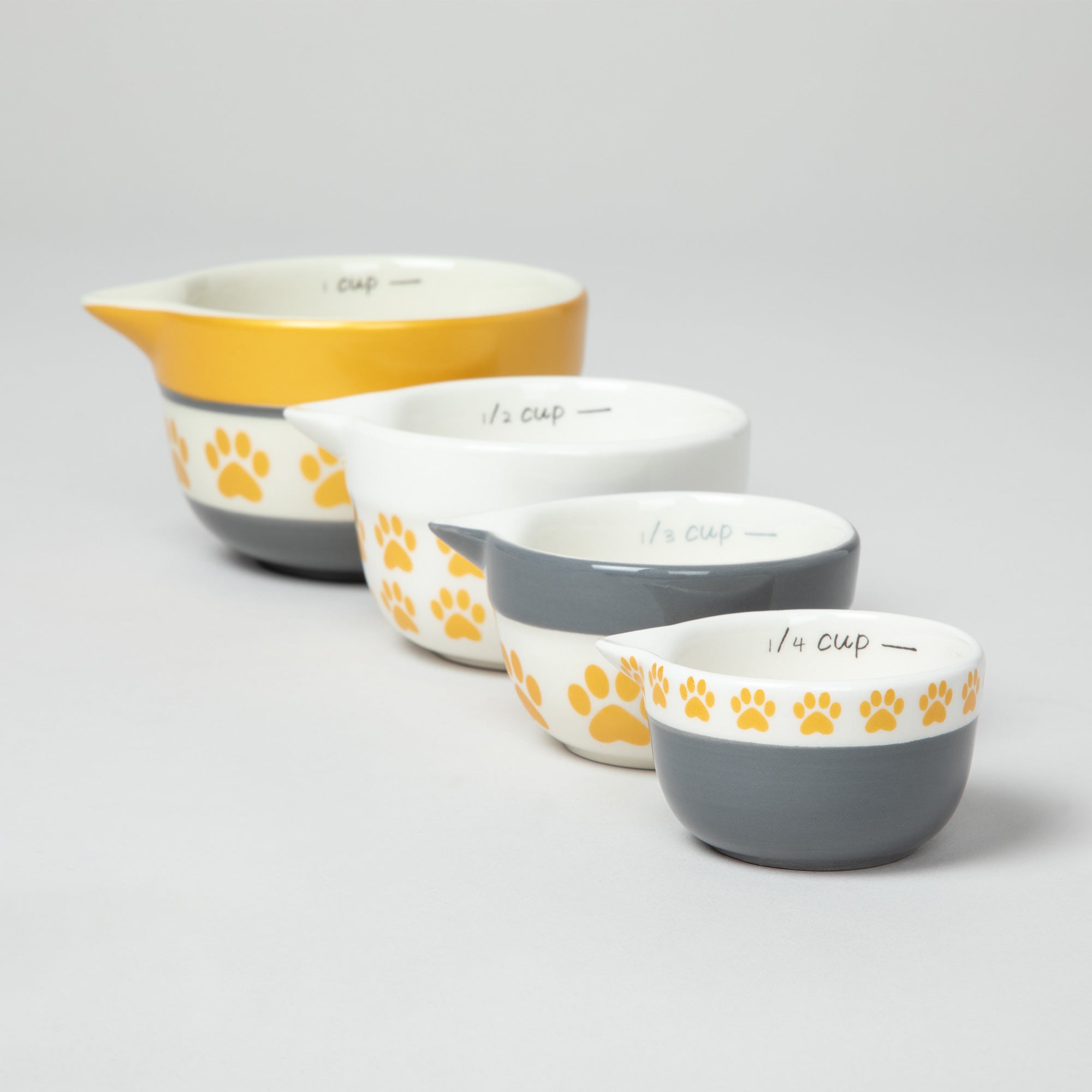 Paw Prints Ceramic Measuring Cup Set - Aaria Tees Aaria Tees