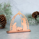Rose Gold Nativity Tea Light Candle Holder - Aaria Tees Aaria Tees