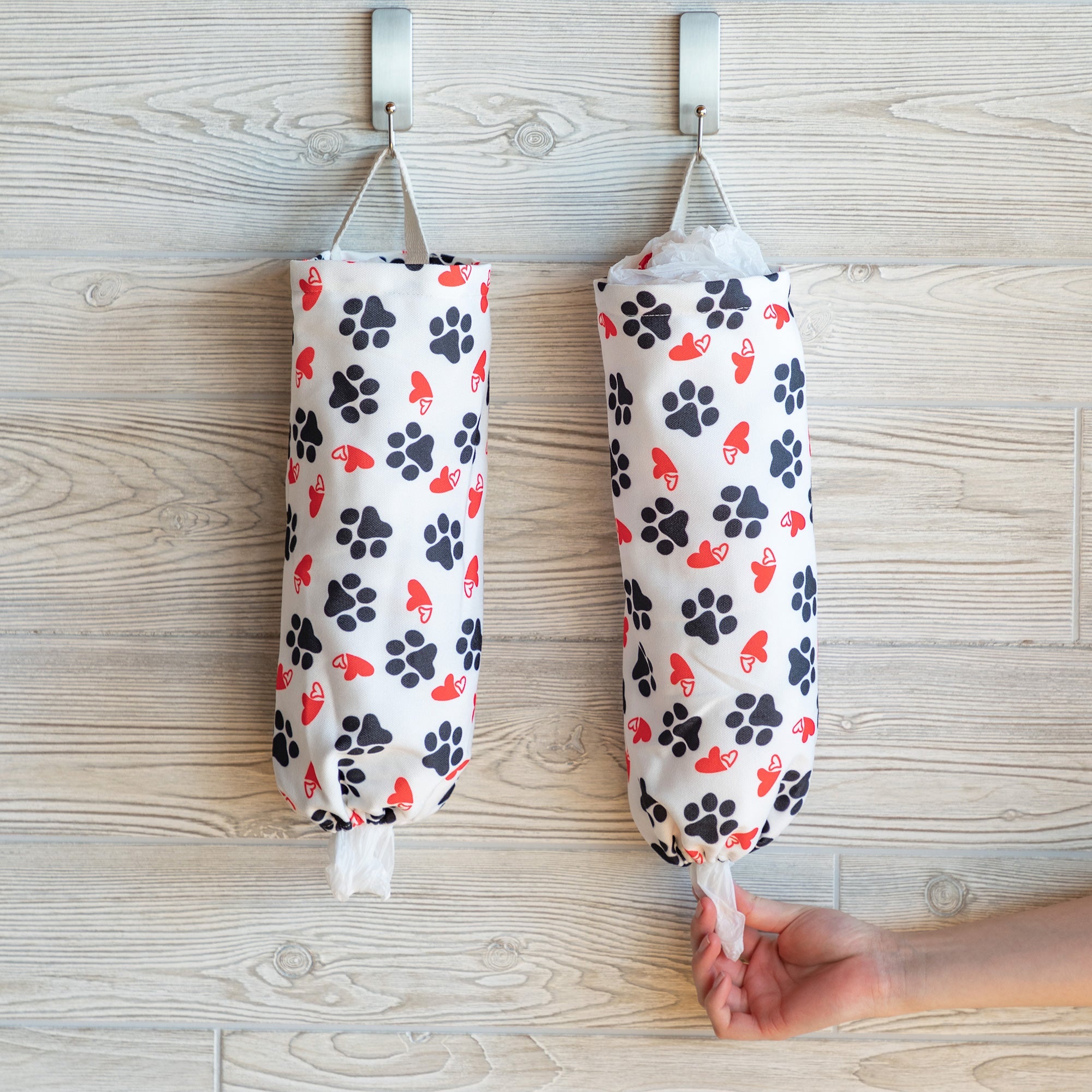 Paw Print Plastic Bag Holder - Set of 2 - Aaria Tees Aaria Tees