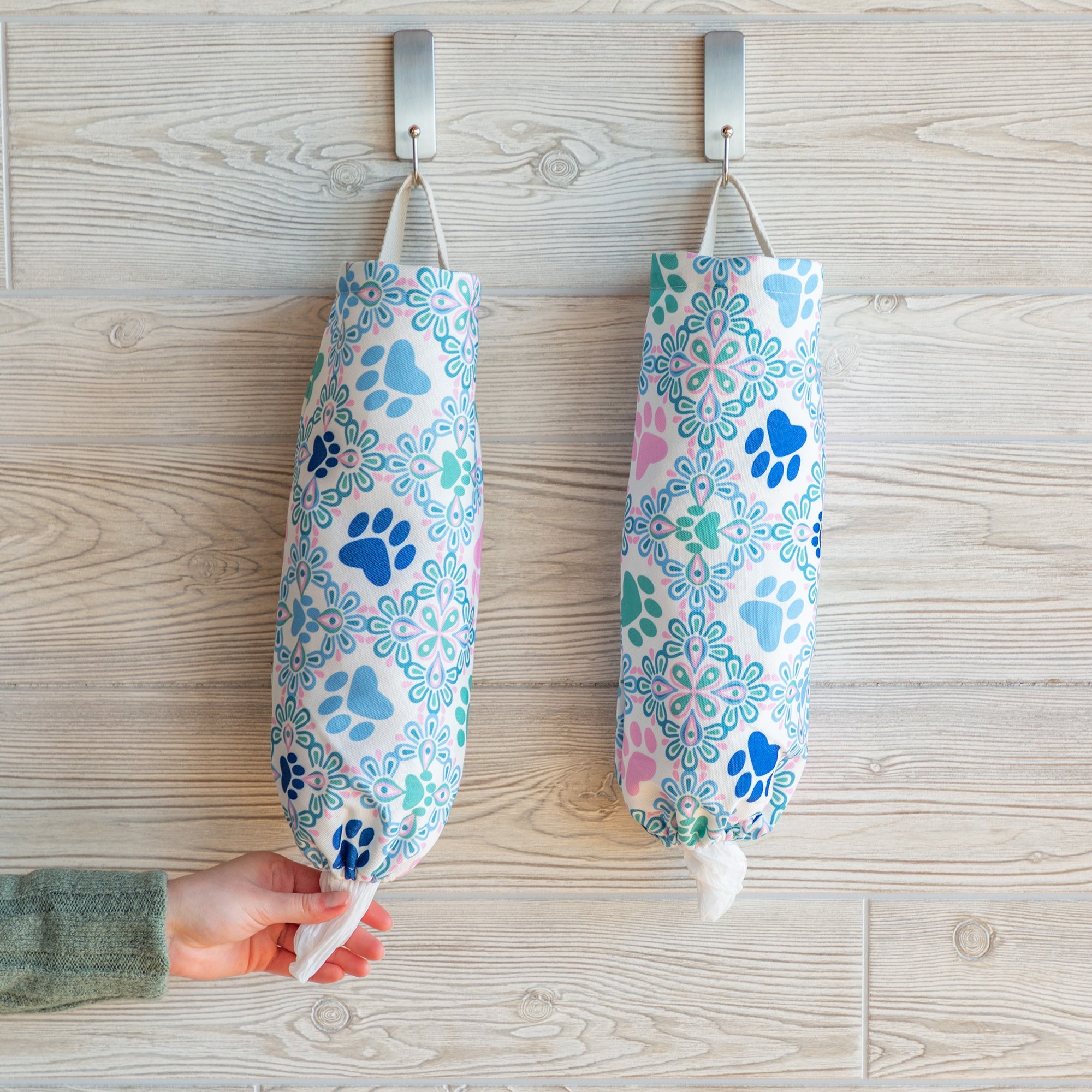 Paw Print Plastic Bag Holder - Set of 2 - Aaria Tees Aaria Tees