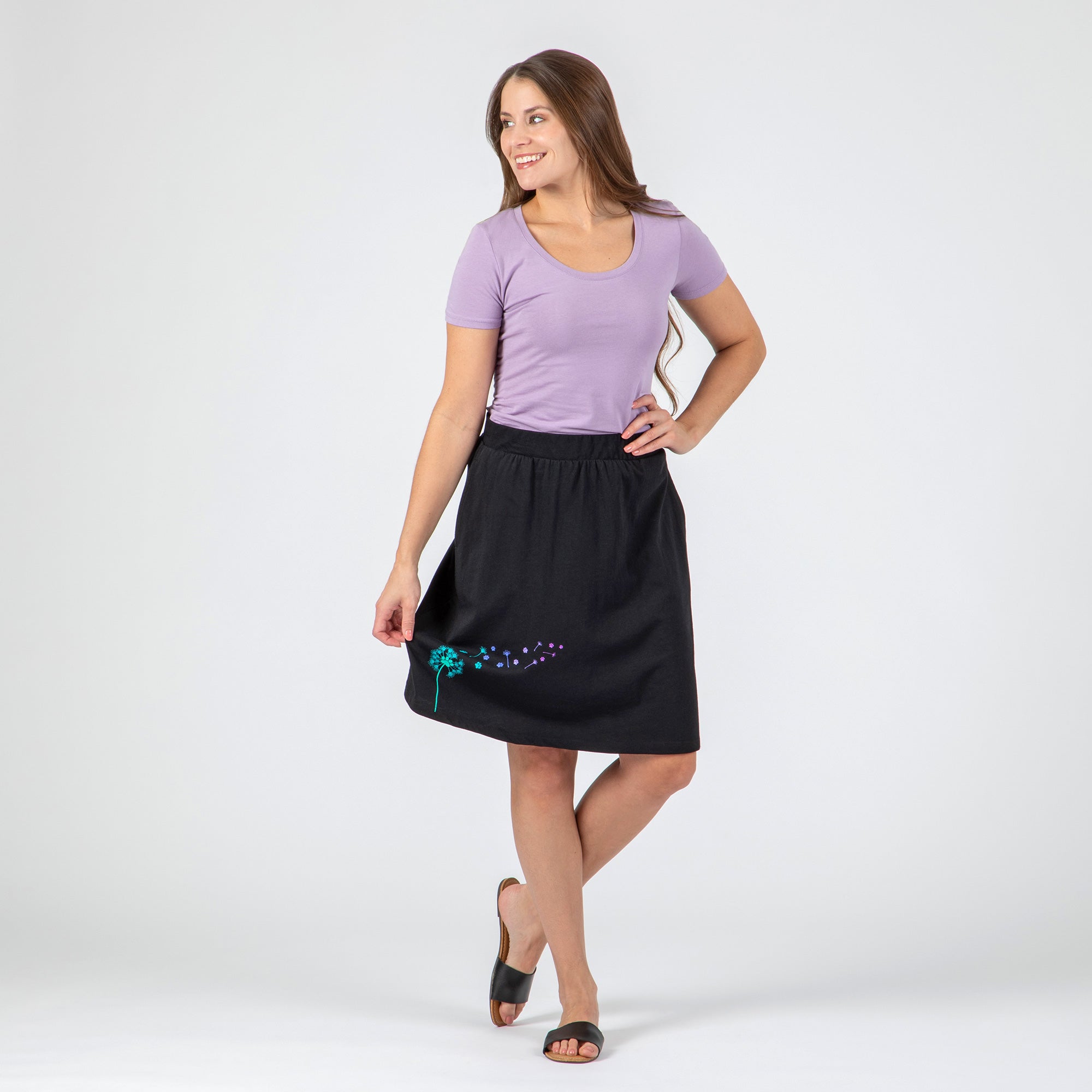 Dandelion Paw Print A-Line Skirt - Aaria Tees Aaria Tees