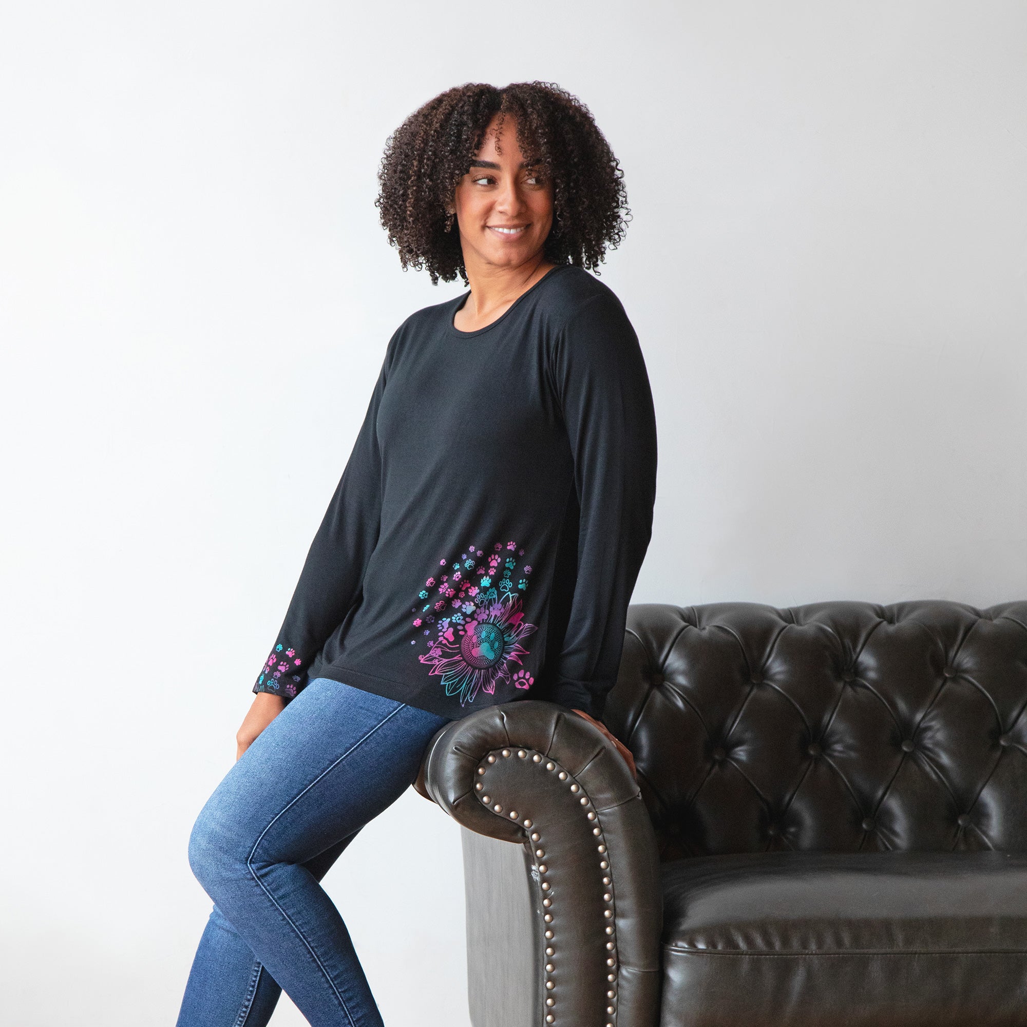 Pawsitive Energy Long Sleeve Top - Aaria Tees Aaria Tees