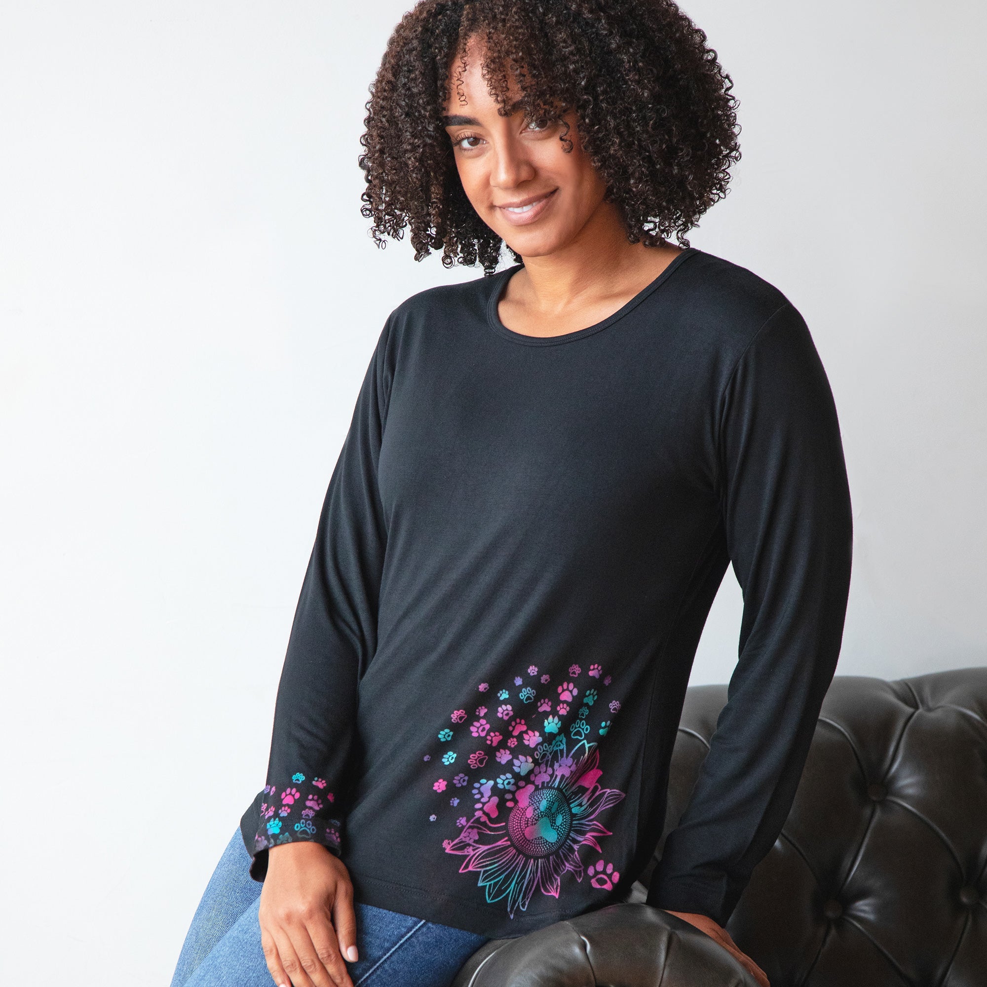 Pawsitive Energy Long Sleeve Top - Aaria Tees Aaria Tees