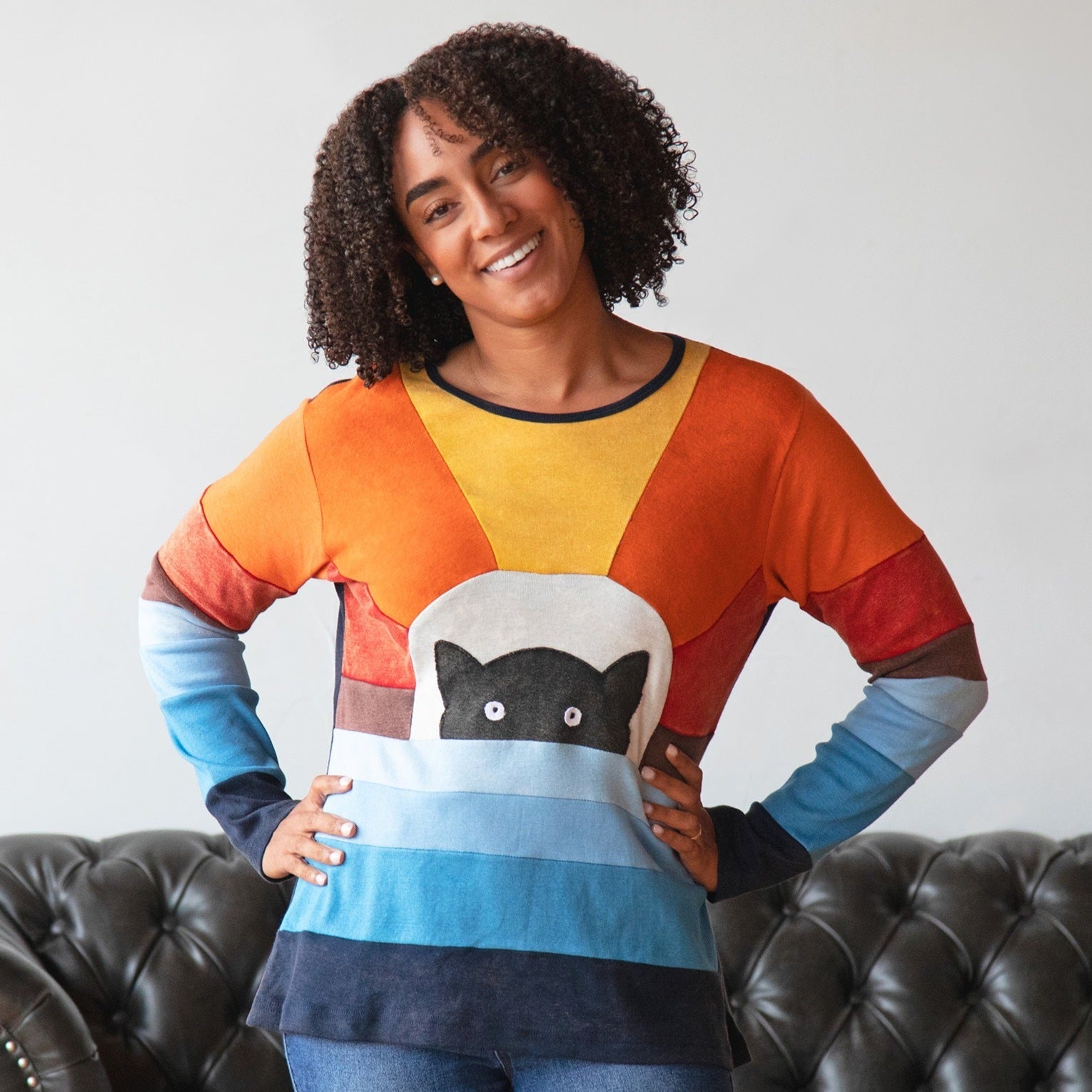 Peek-A-Boo Kitty Long Sleeve Top - Aaria Tees Aaria Tees