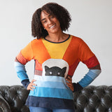 Peek-A-Boo Kitty Long Sleeve Top - Aaria Tees Aaria Tees