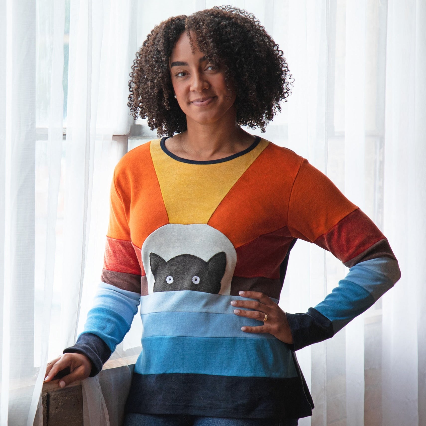 Peek-A-Boo Kitty Long Sleeve Top - Aaria Tees Aaria Tees
