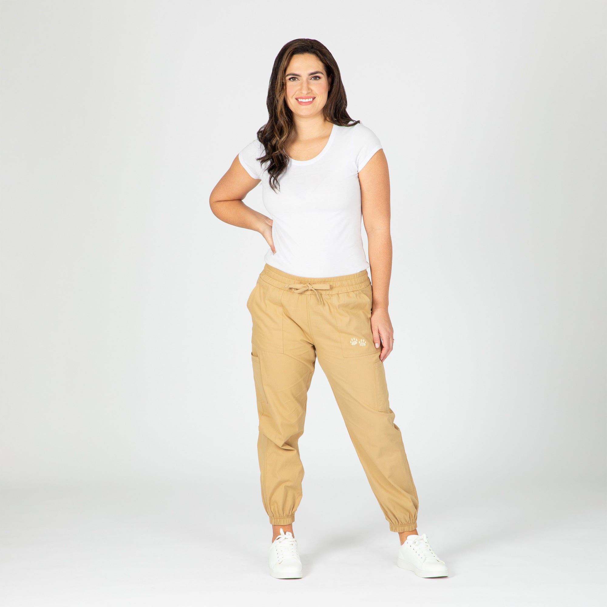 Paw Print Khaki Joggers - Aaria Tees Aaria Tees