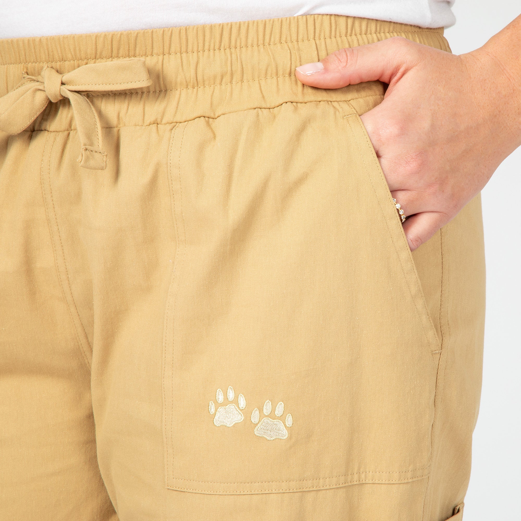 Paw Print Khaki Joggers - Aaria Tees Aaria Tees