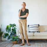 Paw Print Khaki Joggers - Aaria Tees Aaria Tees