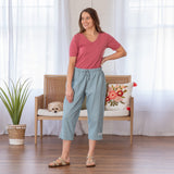 Paw Print Zipper-Hem Denim Capri Pants - Aaria Tees Aaria Tees