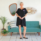Paw Embroidered Cotton Dress with Pockets - Aaria Tees Aaria Tees