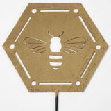Bees & Honeycomb Gold Laser Cut Garden Stake - Aaria Tees Aaria Tees