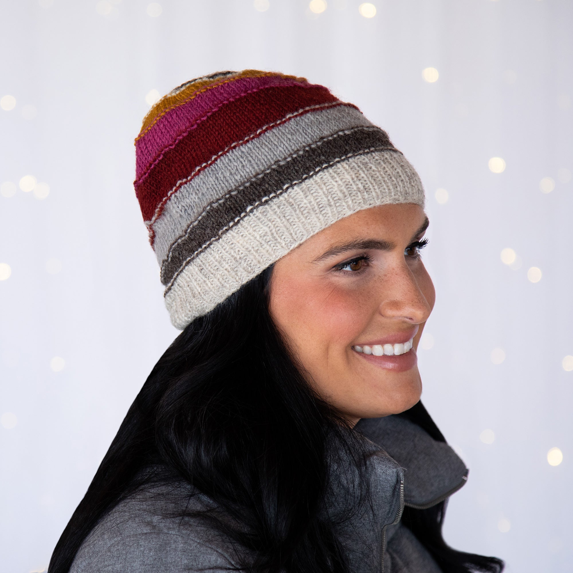 Bold Stripes Hand Knit Hat - Aaria Tees Aaria Tees