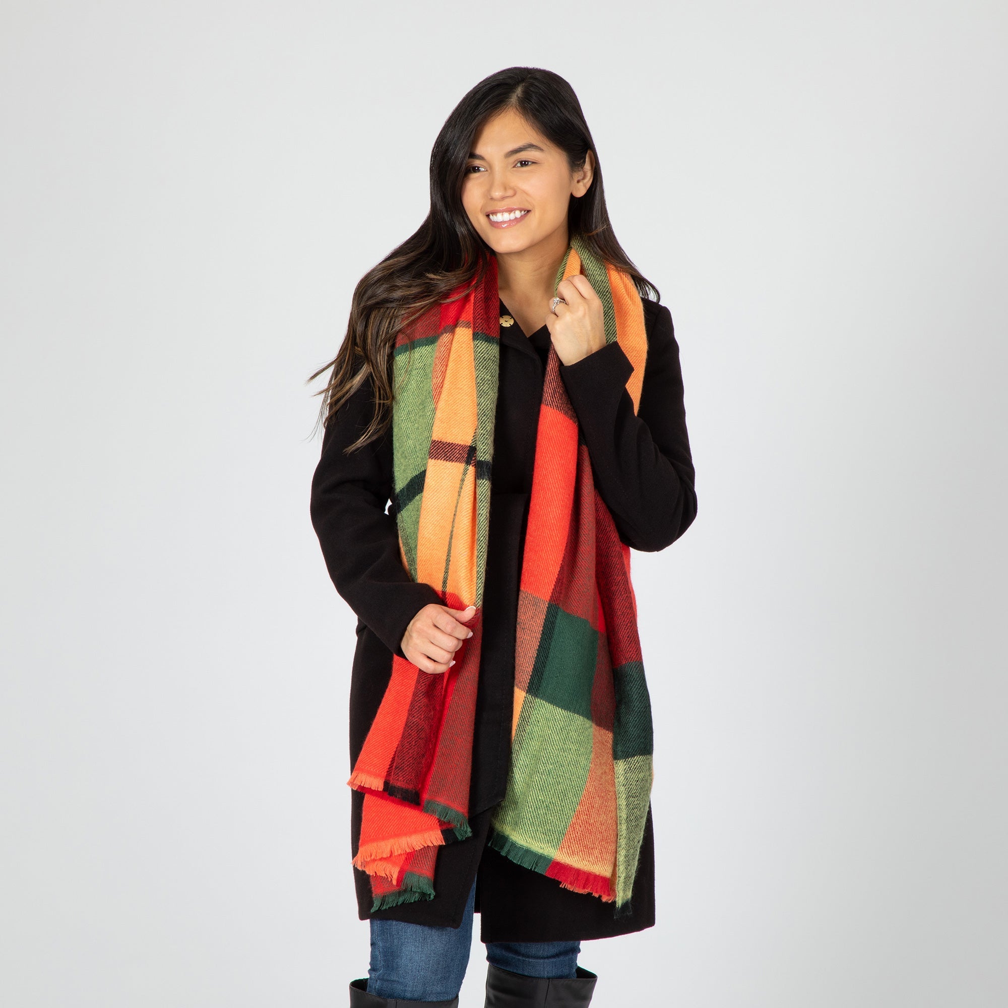 Plaid Chunky Scarf - Aaria Tees Aaria Tees