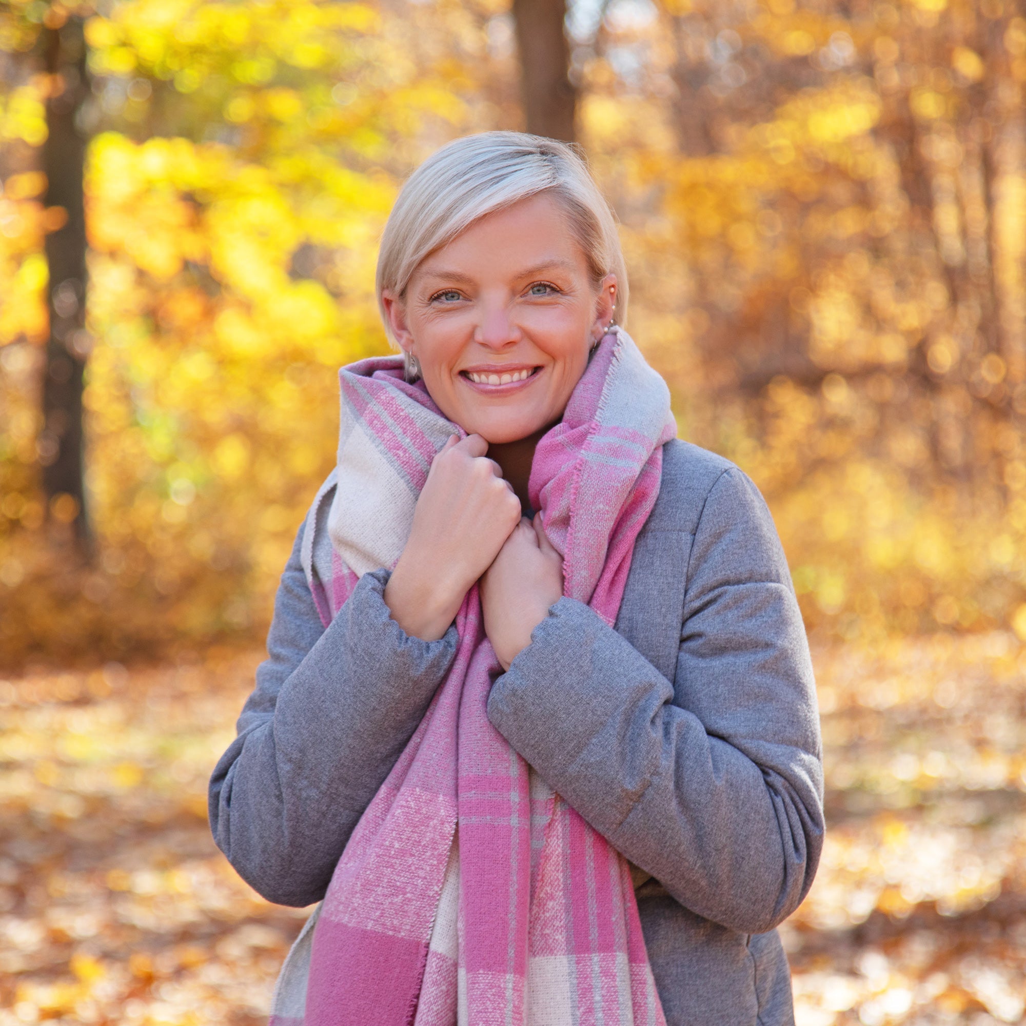 Fluffy Plaid Tassel Trim Scarf - Aaria Tees Aaria Tees