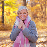 Fluffy Plaid Tassel Trim Scarf - Aaria Tees Aaria Tees