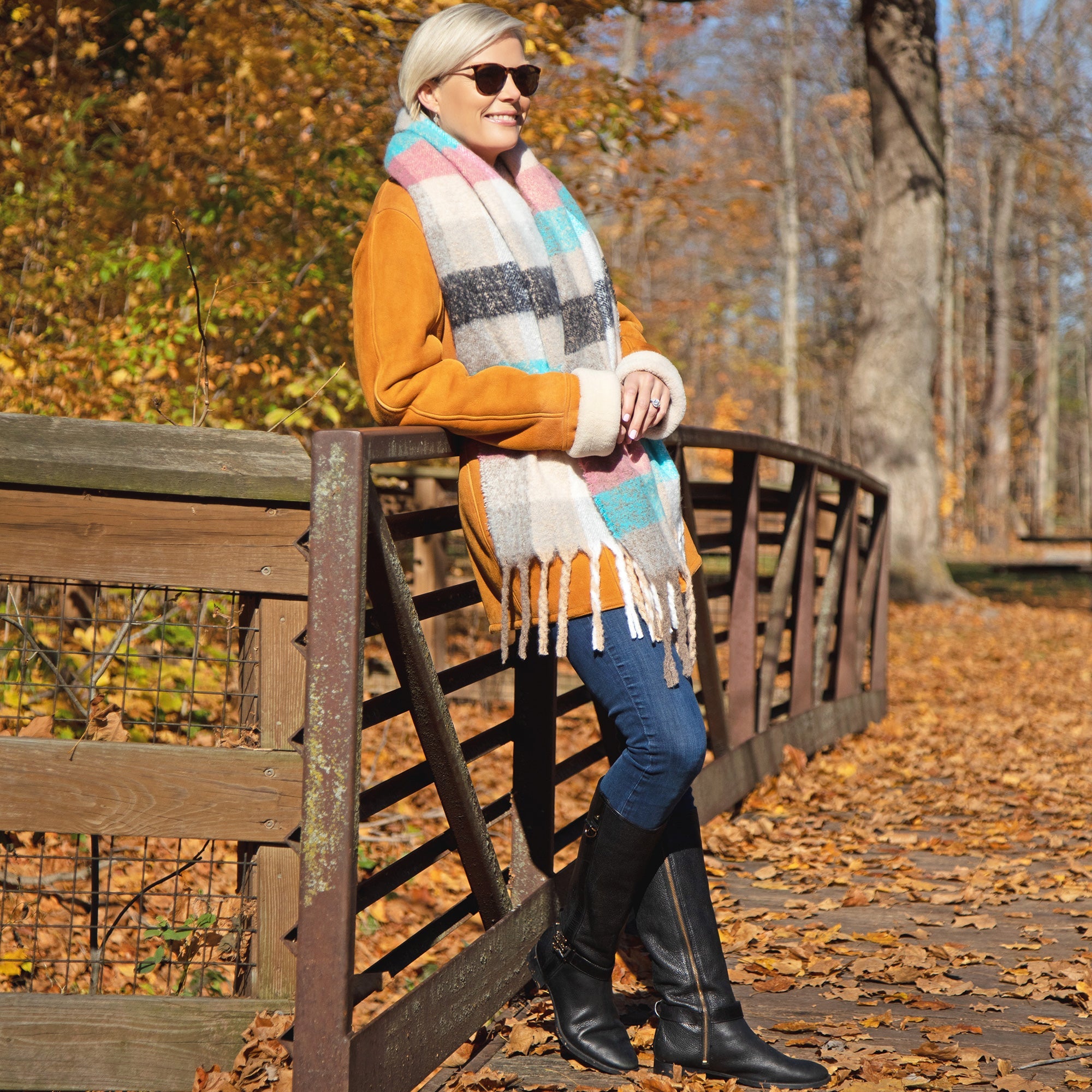 Blocks of Color Chunky Scarf - Aaria Tees Aaria Tees