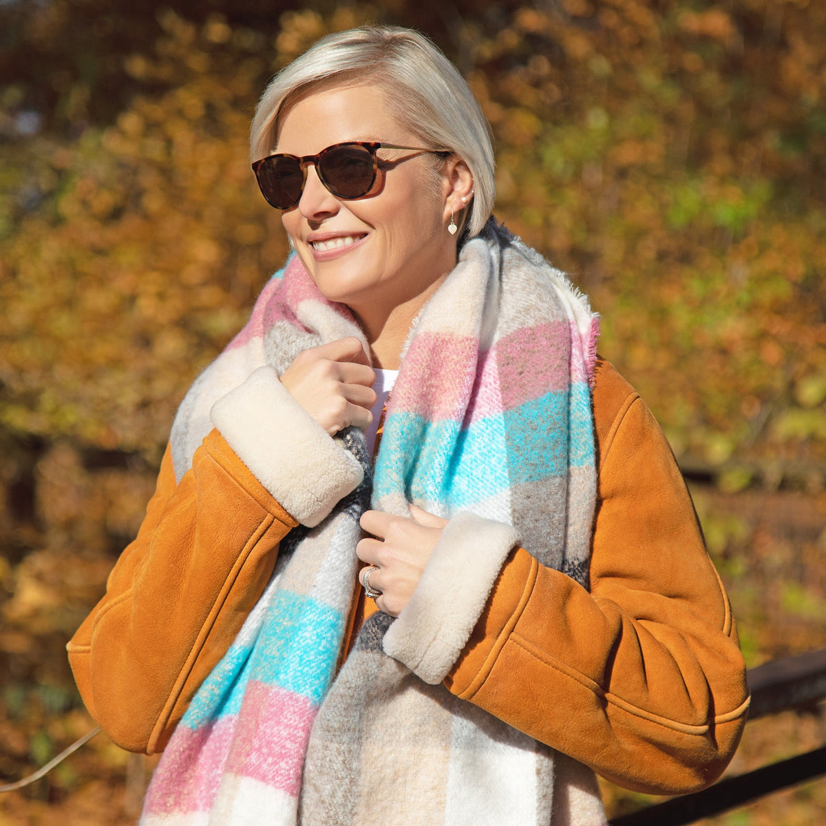 Blocks of Color Chunky Scarf - Aaria Tees
