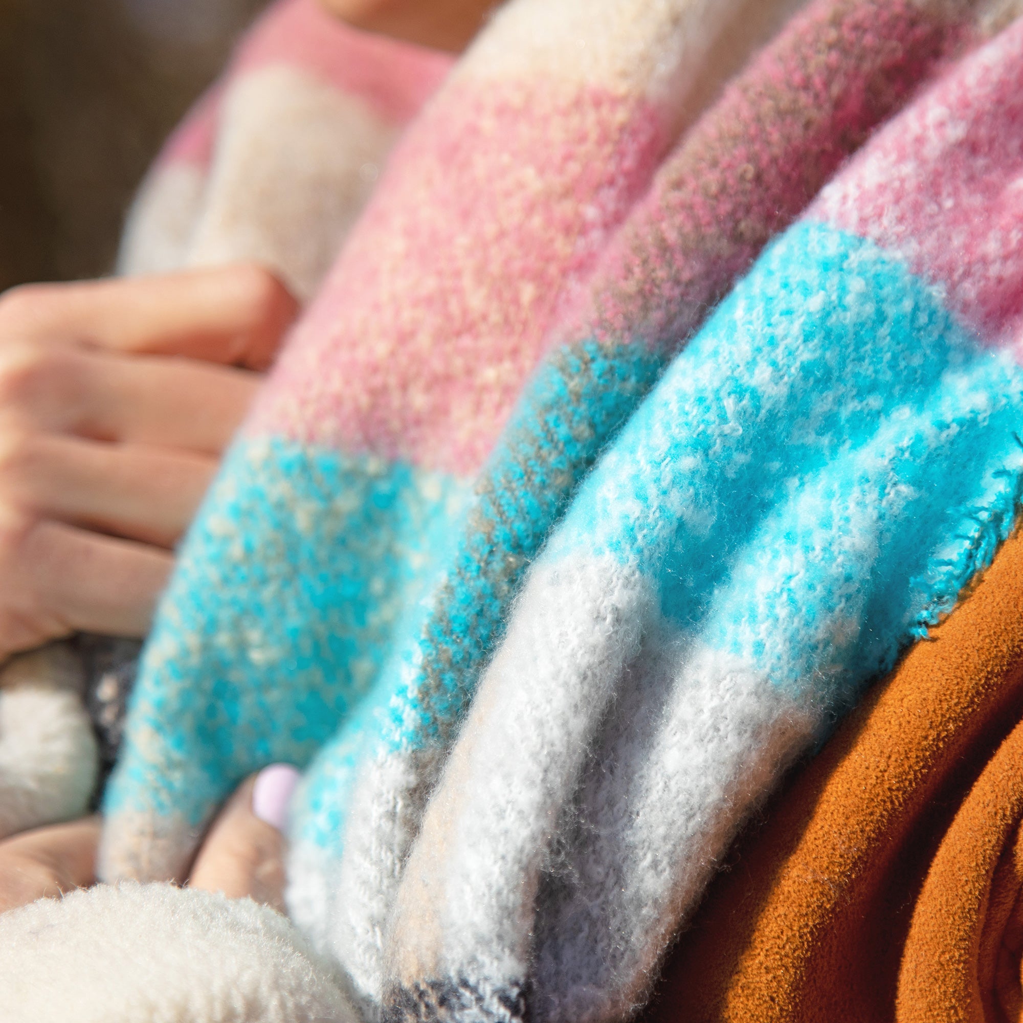 Blocks of Color Chunky Scarf - Aaria Tees Aaria Tees