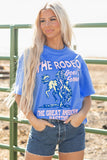 Sky Blue Rodeo Forever Western Graphic Tee - Aaria Tees Aaria Tees
