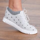 Cut-Out Paw Print Casual Sneakers - Aaria Tees Aaria Tees
