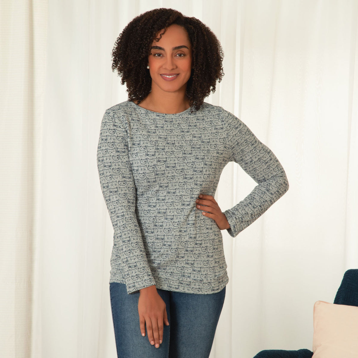 Cat Sketch Long Sleeve Shirt - Aaria Tees