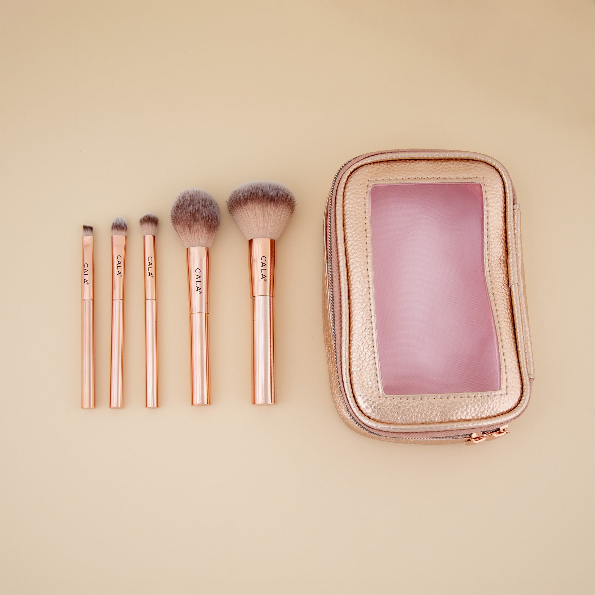 Cala&reg; Rose Radiance Make Up Face & Eye Brush Set - Aaria Tees Aaria Tees