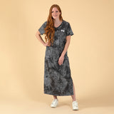 Tie-Dye Paw Print Maxi Dress - Aaria Tees Aaria Tees