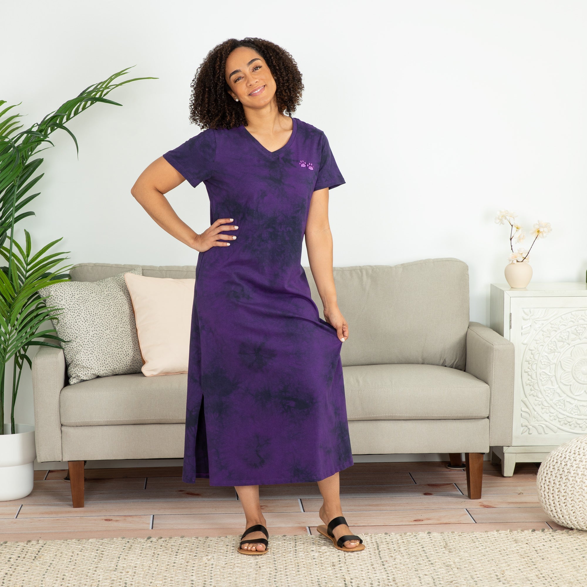 Tie-Dye Paw Print Maxi Dress - Aaria Tees Aaria Tees