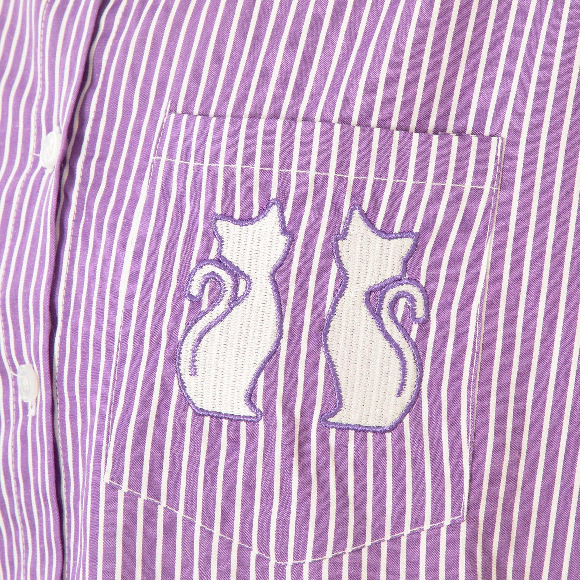 Pinstripe Pet Short Sleeve Button Up Shirt - Aaria Tees Aaria Tees