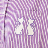 Pinstripe Pet Short Sleeve Button Up Shirt - Aaria Tees Aaria Tees