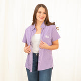 Pinstripe Pet Short Sleeve Button Up Shirt - Aaria Tees Aaria Tees