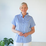Pinstripe Pet Short Sleeve Button Up Shirt - Aaria Tees Aaria Tees