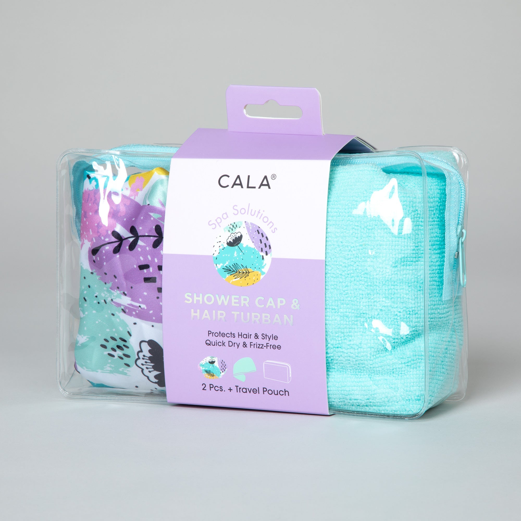 Cala&reg; Shower Cap & Hair Turban Set - Aaria Tees Aaria Tees